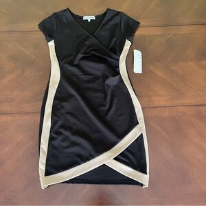 XL | Almost Famous Body Con Mini Dress | Black and Creme | NWT